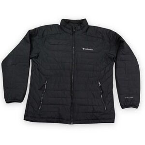 Columbia Omni-Heat Insulated Puffer Jacket Mens Medium Dark Gray or Flat Black